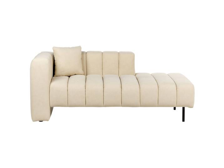 CHAISELONGUE Samtstoff beige linksseitig Lannils