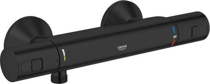 Grohe Precision Start Thermostaatmengkraan voor douche, matzwart, waterbesparend met SafeStop 38°C