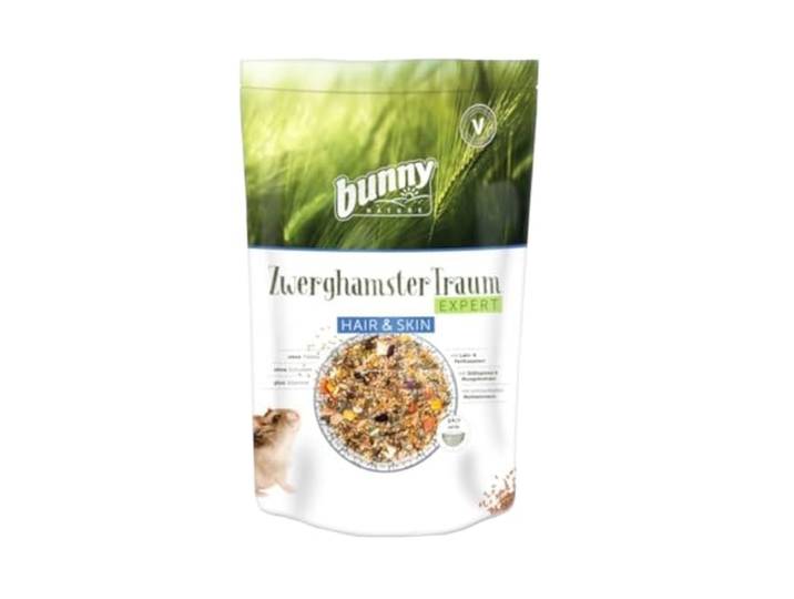 Bunny Nature Dwerg HamsterDroom EXPERT Hair & Skin 500 g Volledig voer voor dwerg hamsters Ondersteuning voor huid & vacht Zonder pellets en extrudaten