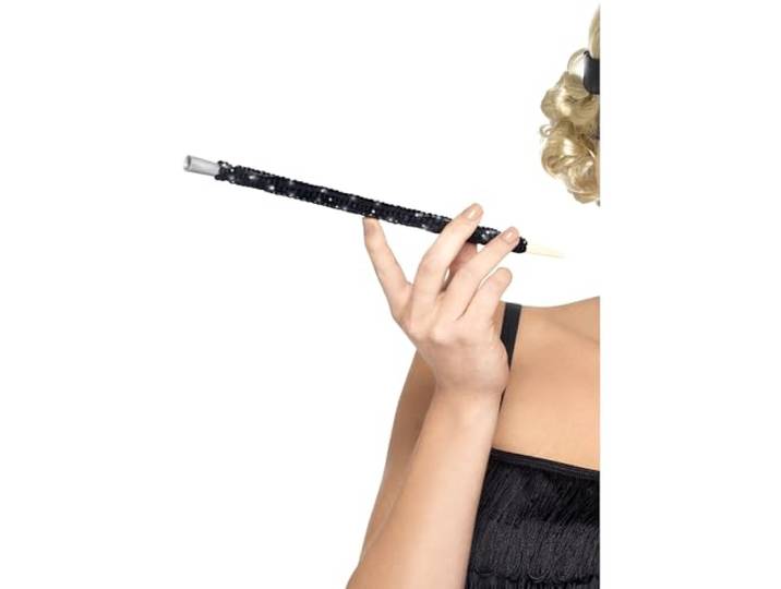 Black Sequinned Cigarette Holder