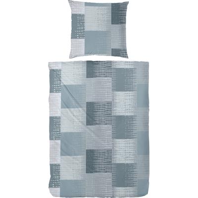 Bettwäsche PRIMERA "Loreley", blau, B/L: 155cm x 220cm, 1 Stk., 1 Stk., Feinbiber, B/L: 80cm x 80cm, 2, Feinbiber, Obermaterial: 100% Baumwolle, Bettwäsche, Bettwäsche, 100 % Baumwolle Standard 100 nach Öko-Tex