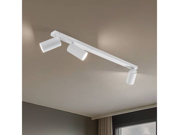 Deckenstrahler Mono III, 3-flammig, weiß, 84 cm lang, GU10 III Nowodvorski Lighting, dimmbar, weiß / opal, für Wohn- / Esszimmer, Metall, Modern