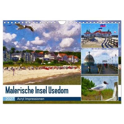 Malerische Insel Usedom - Acryl Impressionen (Wandkalender 2027 DIN A4 quer), CALVENDO Monatskalender