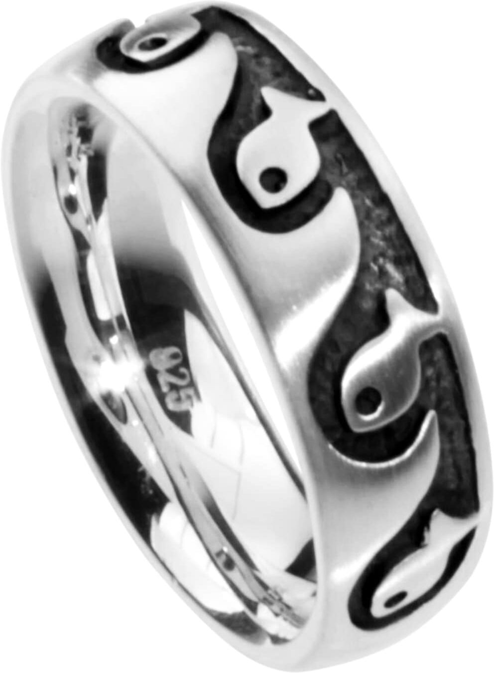 Fingerring OSTSEE-SCHMUCK "- Fisch - Silber 925/000 -" Gr. 66, silber (silber 925, silberfarben, weiß), Fingerringe, Damen, 66, Fingerring