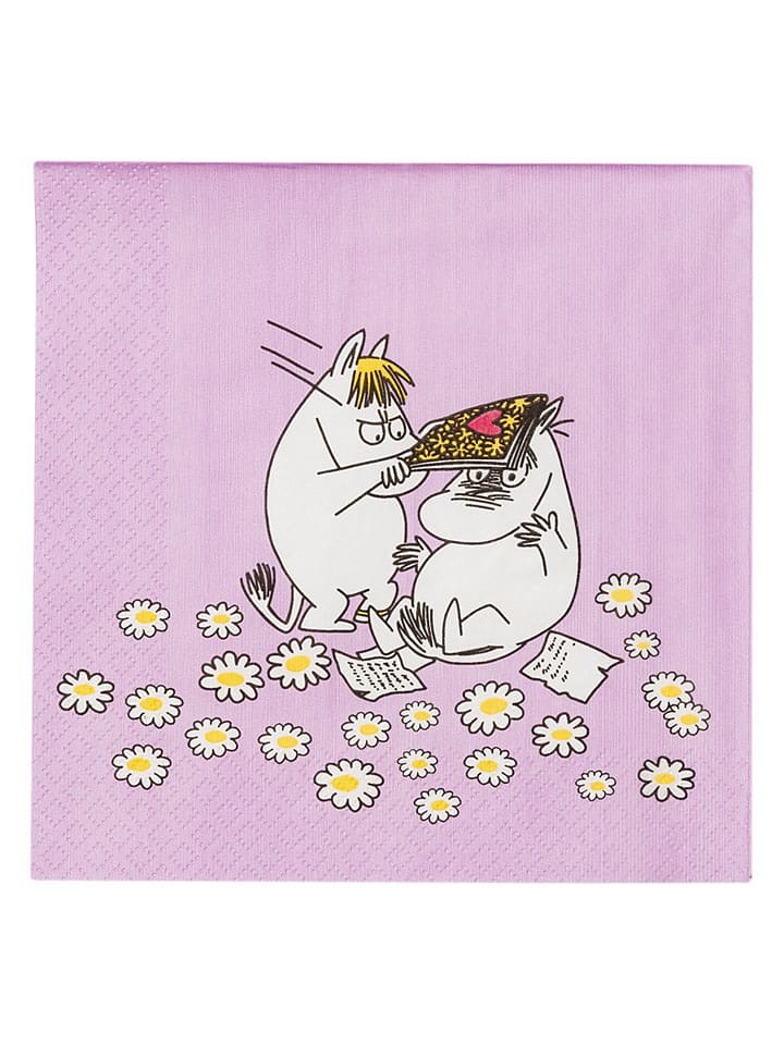 Moomin Servietten "Sweethearts" in Lila - 20 Stück - onesize