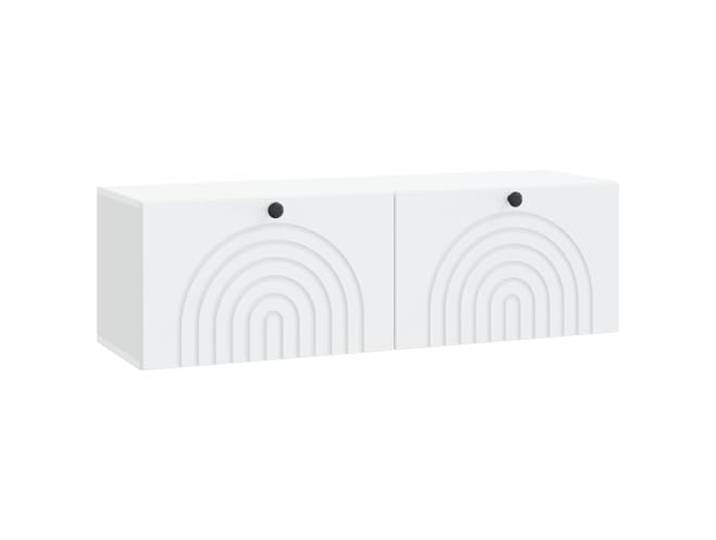 PUGYNBK TV-Schrank zur Wandmontage, 98 x 31 x 30 cm, aus technischem Holz Türscharnier 90 Grad, schwarze Metallknöpfe, platzsparend, TV-Regal zur Wandmontage