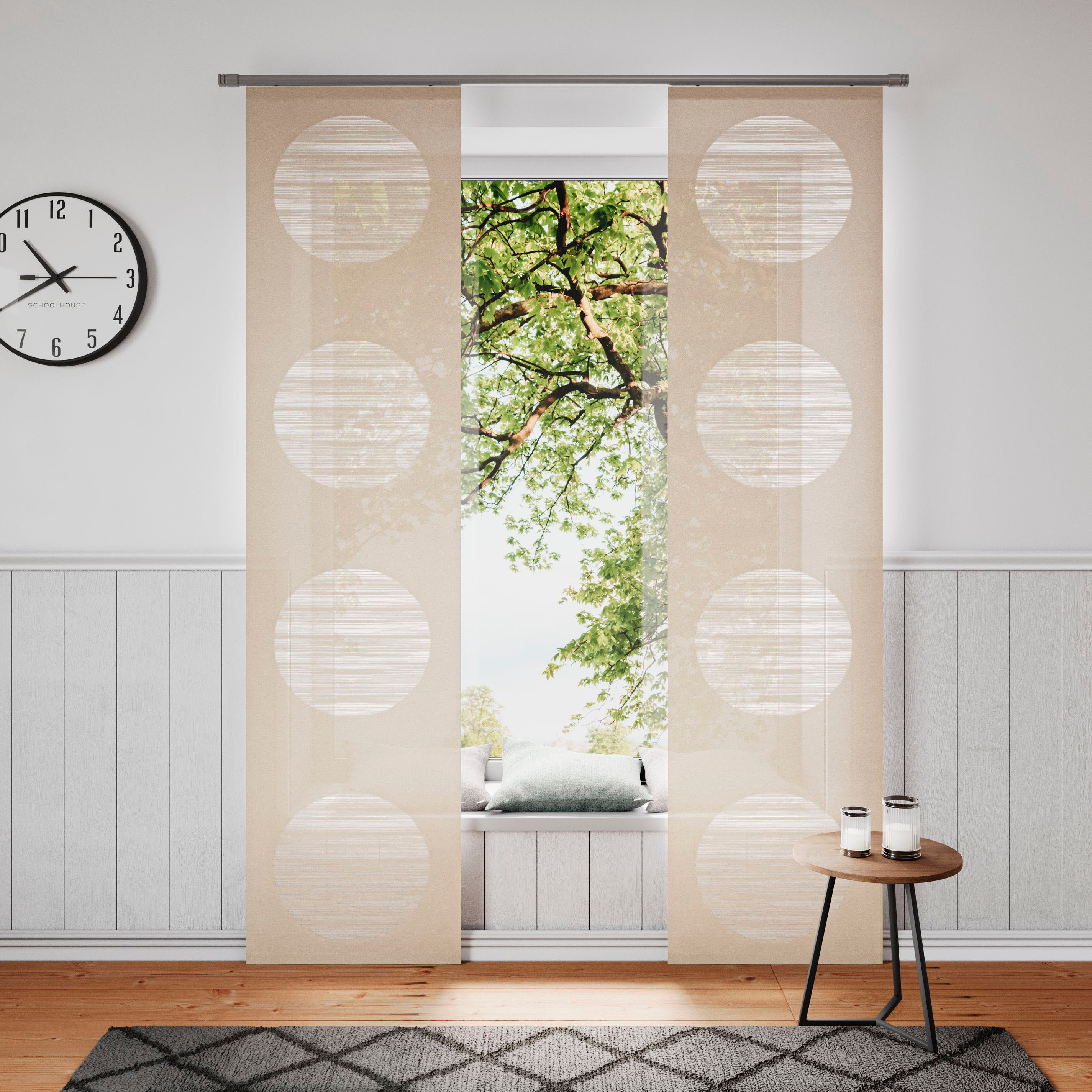 Neutex For You! Neutex for you "Padova" Klettband 1 Stk. tlg. inkl. Befestigungszubehör, Halbtransparent, Sauberer Abschluss, modern natur, beige 245cm, Klettband, 57cm