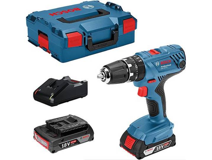 Perceuse Visseuse GSR 18V-21 - BOSCH - avec 2 batteries 18V 2\,0Ah - chargeur -L-Boxx - 06019H1008