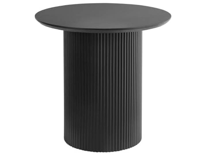 Beliani Beistelltisch Schwarz Rund Metallgestell Modernes Design Holzwerkstoff, Pulverbeschichtet, Belastbarkeit 30 kg, 50 x 50 x 48 cm