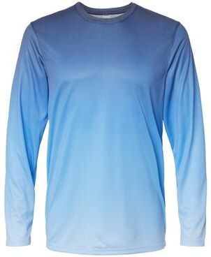 Paragon SM0225 Barbados Performance Pin Dot Long Sleeve T-Shirt in Navy Blue/Blue Mist size XS   Microfiber polyester 225