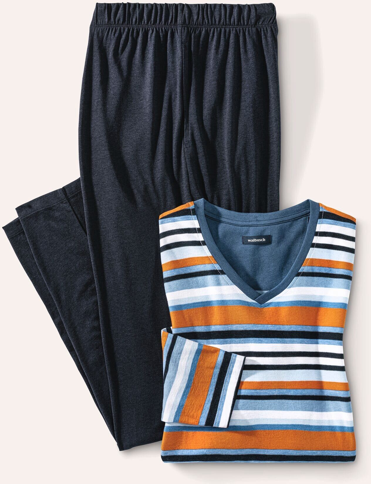 Walbusch Cooling Pyjama, #noch offen: Größenlauf, Farbe Orange, 54, weicher Baumwoll-/Lyocell-Mix atmungsaktiv und kühlend Herren
