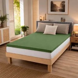 BettwarenShop Topper Spannbettlaken Ultra Stretch 100x200 cm | bambus - grün