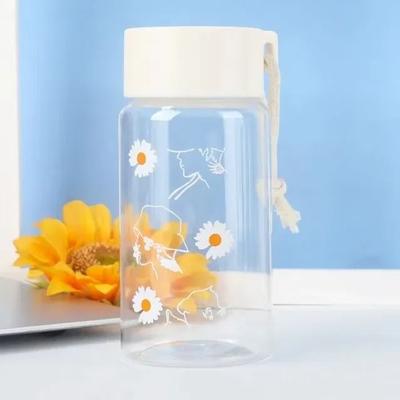 Uplifted Finds Portable Water Bottle With Straw And Time Marker Large Capacity 2 Liter Sports Drink Bottle 3 Flowers 500 Ml