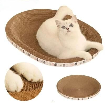 Uplifted Finds Corrugated Cat Scratching Post Sofa Bed With Catnip And Wear Resistant Protection Shield within 3 Kg B