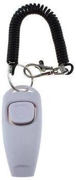 United Ultimate 2 in 1 Pet Training Clicker & Dog Whistle With Long Wristband white