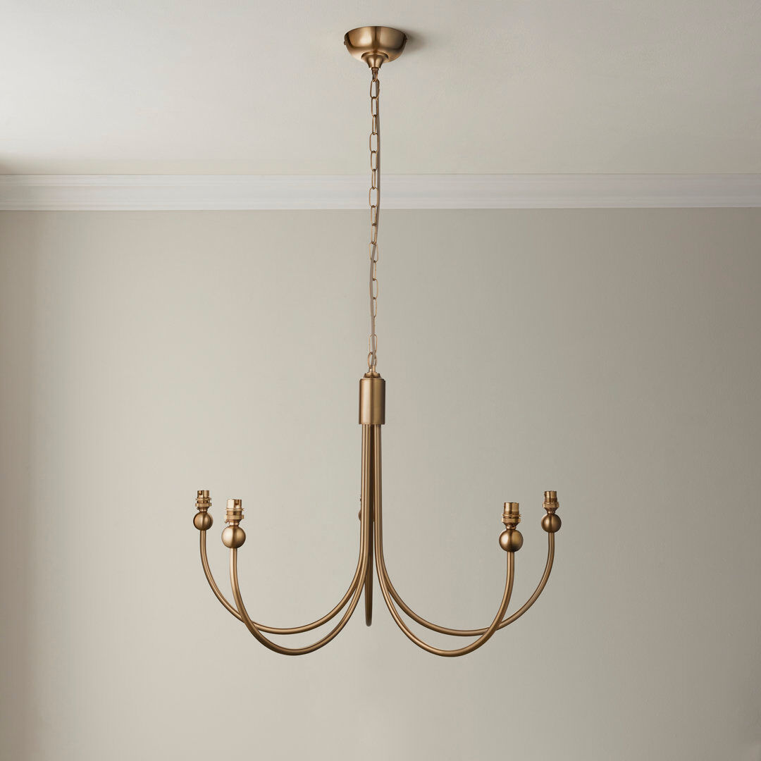 Heritage Hues Santiago Chandelier Brushed Brass 68cm H X 75cm W X 75cm D