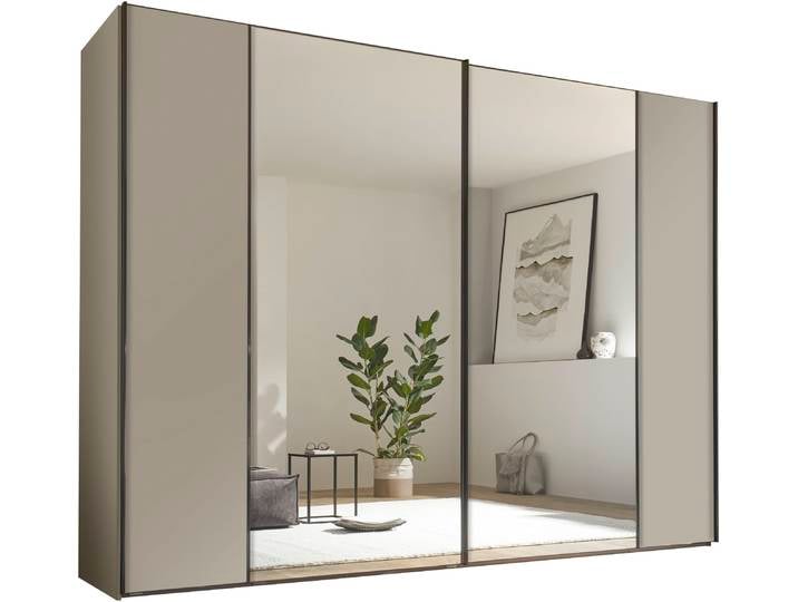 Schwebetürenschrank, Holzwerkstoff, Beige, 298×240×68 cm, Variabel Einsetzbar, Modern, STAUD