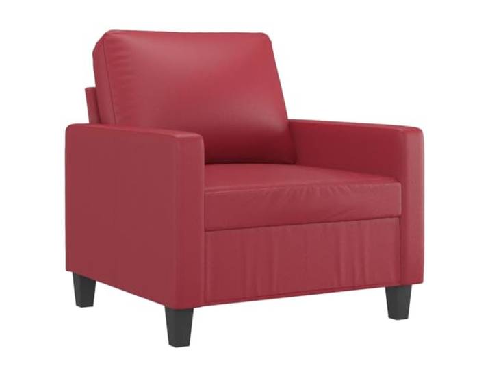 KTHLBRH Sofa-Set, 3-teilig, Weinrot, Kunstleder, mit Kissen Schaumgummi, Rahmen aus Sperrholz, 1 Sofa, 1 2-Sitzer-Sofa, 1 3-Sitzer-Sofa