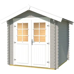 Weka Gartenhaus 209 - 28 mm hellgrau Gartenhaus 209 - 200 x 200 cm (Gr. 1) - 50 % Rabatt auf Dacheindeckung