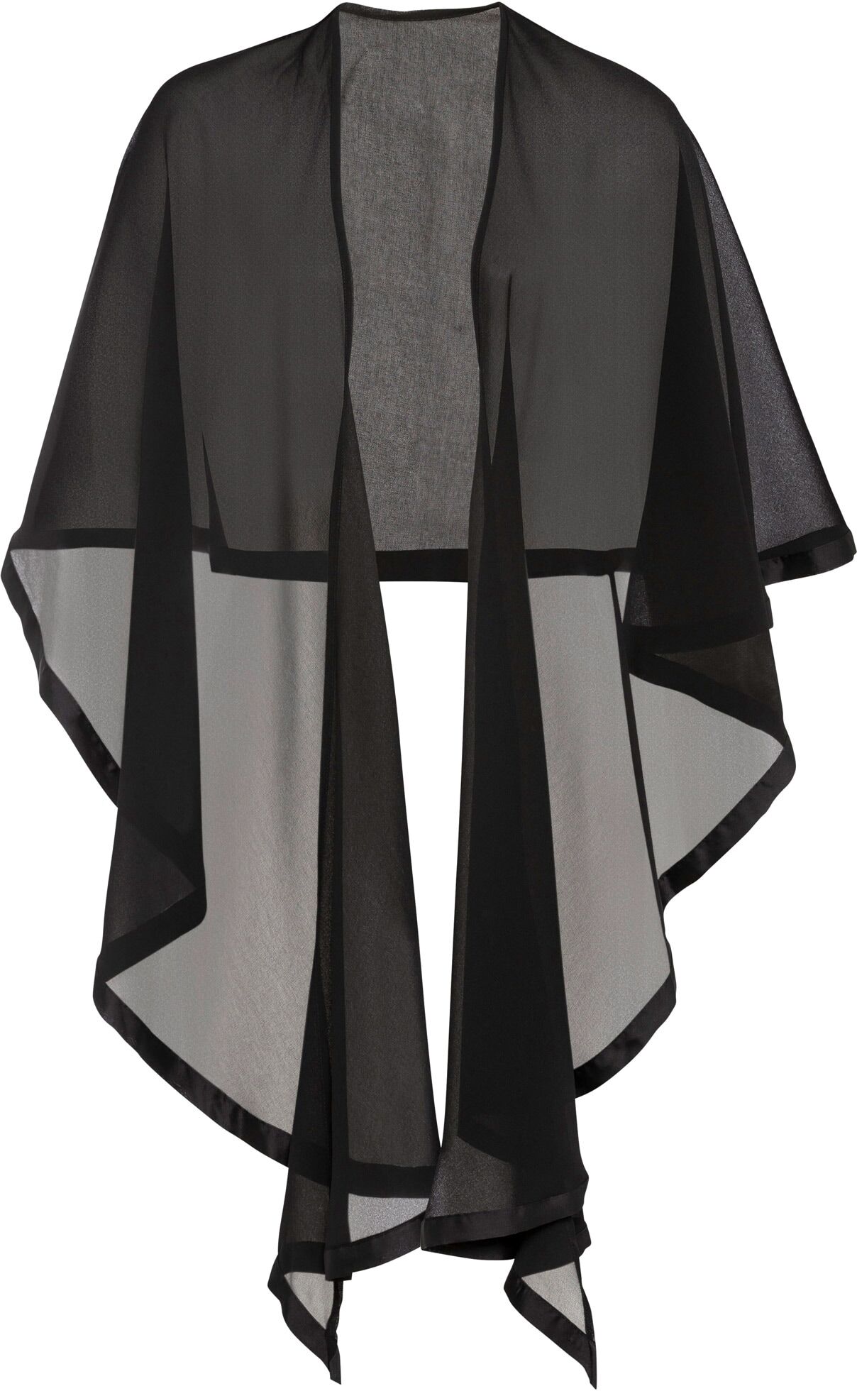 Schal BONPRIX "Poncho-Schal", Damen, schwarz, Web, Kunstfaser, leicht transparent, unifarben, Modetücher Schal, leicht durchscheinend, lässiger Überwurf, Poncho-Schal, Stola schwarz Einheitsgröße