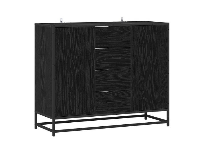 vidaXL Sideboard Sideboard Schwarz Eichen-Optik 92 x 35 x 76 cm Holzwerkstoff (1 St)