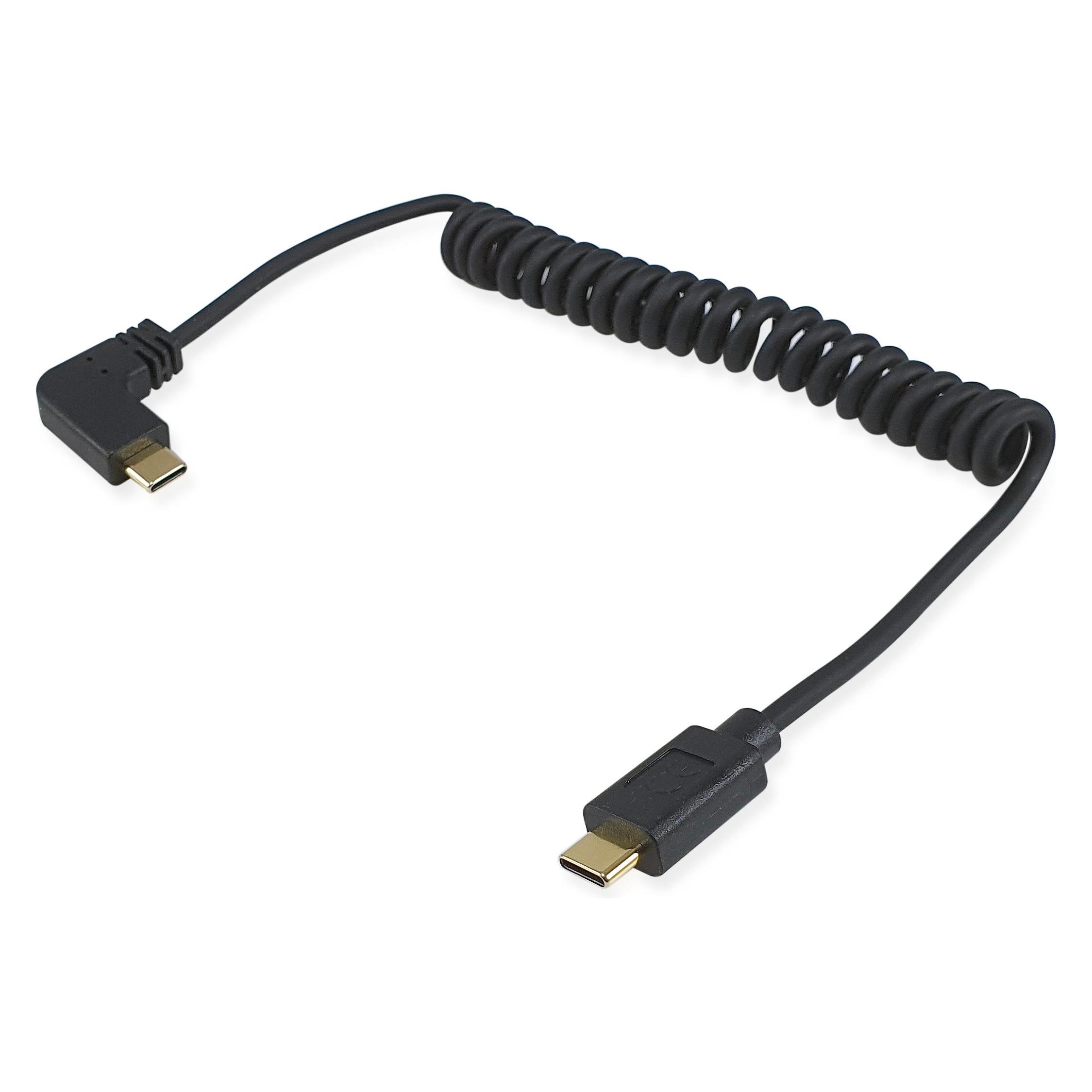 equip USB Kabel 2.0 C -> C wink. St/St 1.00m 90Grad sw (1 m, USB 2.0, 60 W) (128889)