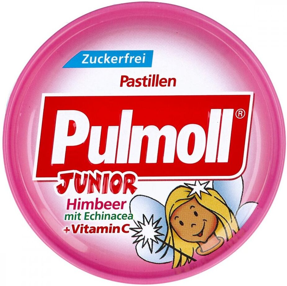 Pulmoll Junior Himbeer mit Echinacea ohne Zucker Bonbons