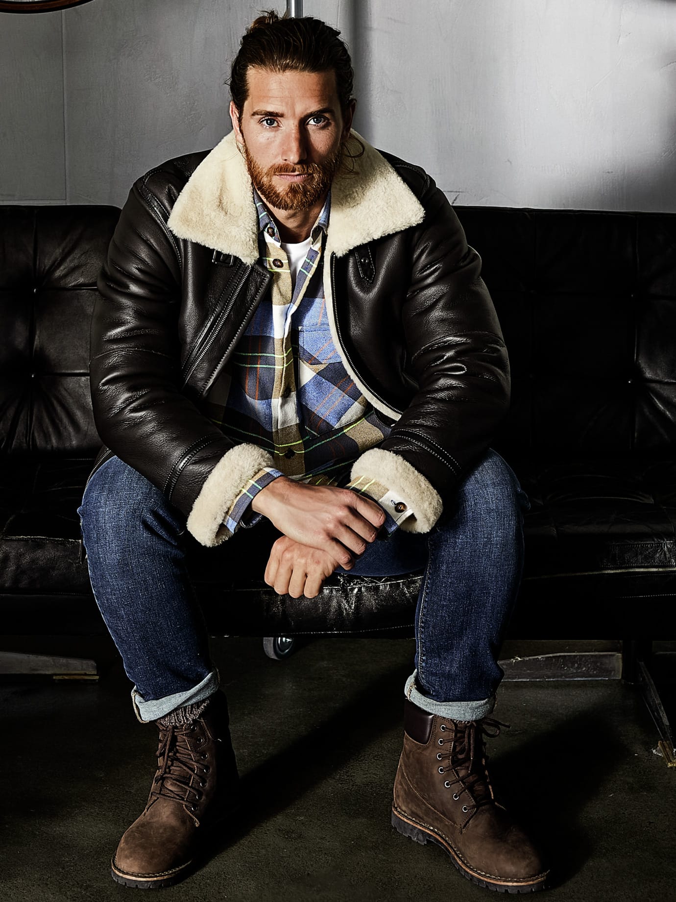 Mey & Edlich B3 Lammfell-Jacke Braun 52