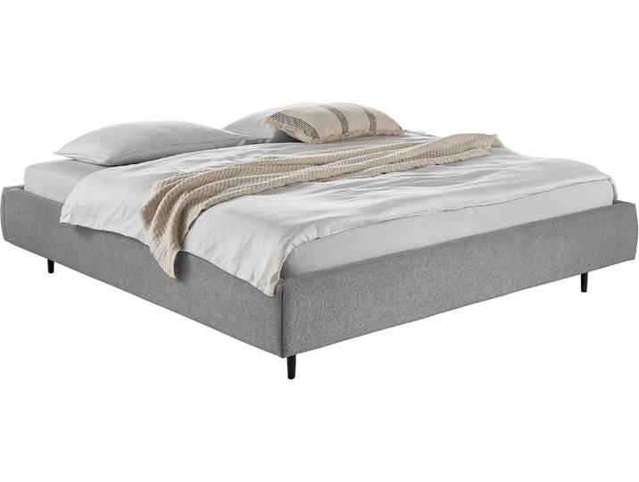 Polsterbett HOME AFFAIRE Lumira, rahmenhohes Design & wahweise Überlänge , grau, B:215cm H:40cm L:235cm, 94% Polyester, 6% Nylon, Betten, Polsterbett, inkl. 7-fache Einlegetiefenverstellung & saugroboterfreundliche Höhe