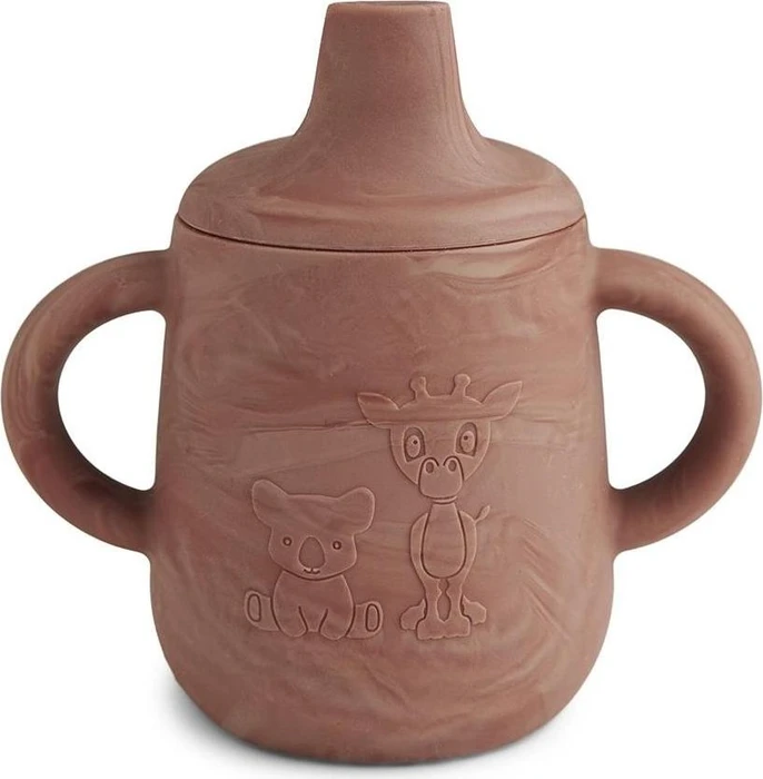 Nuuroo Schnabelbecher Aiko Marmor Rot (5715235011688)