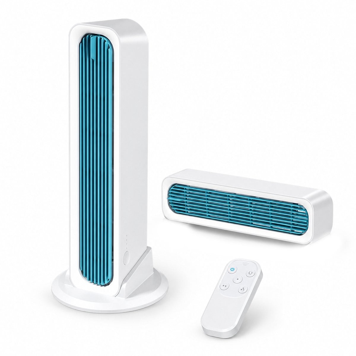 VHV Torenventilator Wit - Oplaadbare 2-in-1 Ventilator met Afstandsbediening en 3 standen