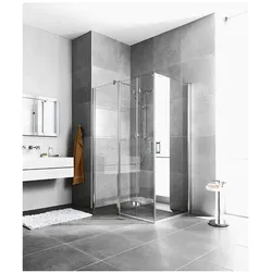 Kermi Diga Eckeinstiegshälfte Pendeltür DI1EL103182AK 103x185cm, weiß, ESG klar, links, auf Duschplatz