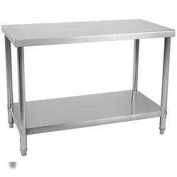 Helloshop26 - Professioneller Edelstahl-Arbeitstisch mit verstellbaren Beinen 120 x 70 cm