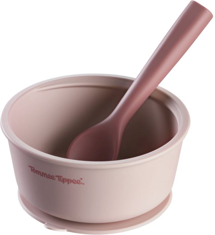 Tommee Tippee EasiStick™ Silicone Bowl & Spoon bol en silicone avec ventouse 4m+ Pink 1 pcs
