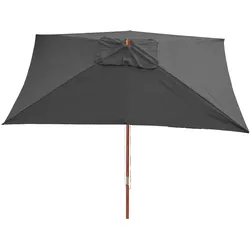 Sonnenschirm Lissabon, Gartenschirm Marktschirm, 3x4m Polyester/Holz 6kg ~ anthrazit
