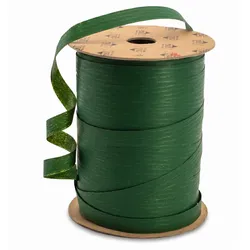 Star 250m Geschenkband Ringelband 10mm mit Struktur Kunststoff Dekoband Schleifenband Polyband Luftballonband zum Basteln Schleifen Dunkelgrün matt