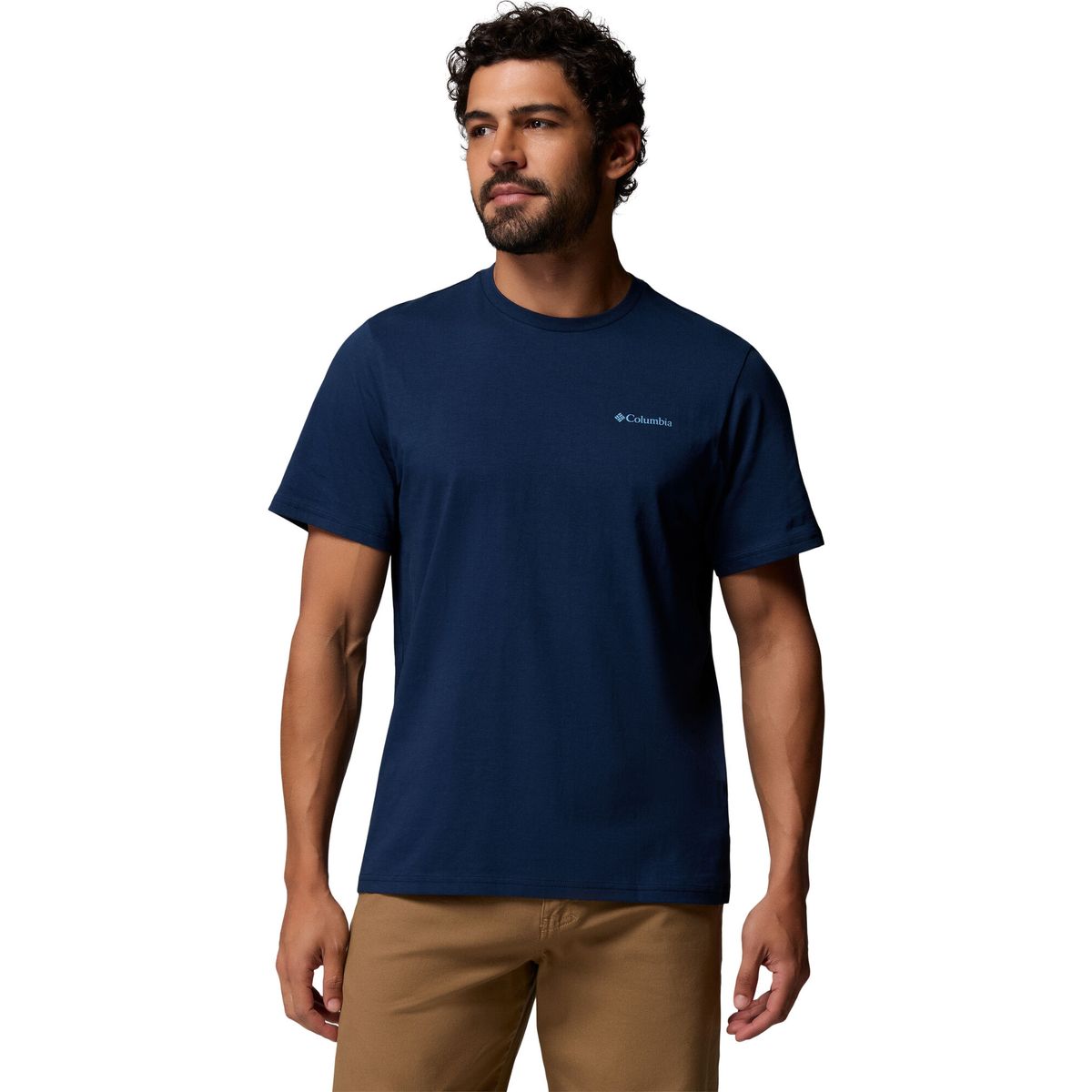 Columbia Men's CSC Outdoor Back Graphic T-shirt collegiate navy, flower power badge (465) M 215502-2155021-465-M