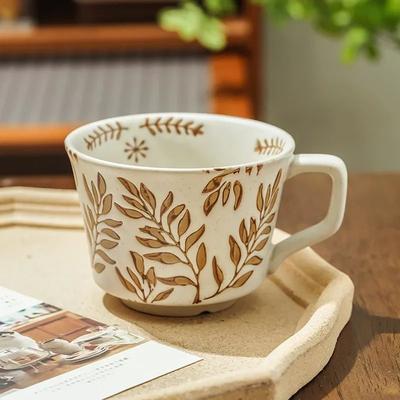 Inspired Living Nordic Garden Hand Painted Ceramic Mug Floral Porcelain Coffee & Tea Cup c1