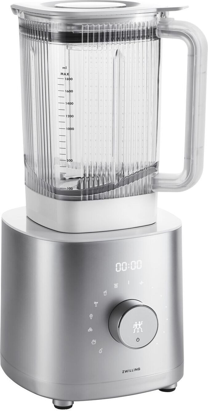 Zwilling Enfinigy staafmixer, universeel, 1200 watt, 1,4 liter, 5 automatische programma's, zilver, inclusief mengbeker