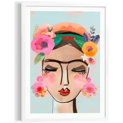 Reinders Wandbild 50 x 70 cm Colourful Face Holz Bunt