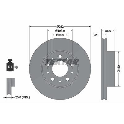 Textar 1x Bremsscheibe [Hersteller-Nr. 92051200] für Volvo