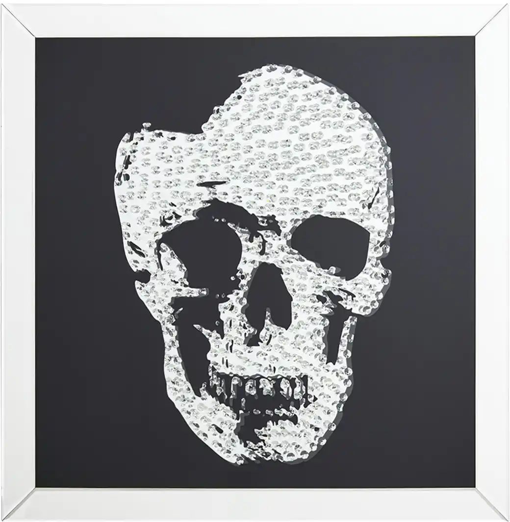 Höffner Wandspiegel mit Totenkopf  Xino ¦ verspiegelt ¦ Holzwerkstoff,Glas,Acryl ¦ Maße