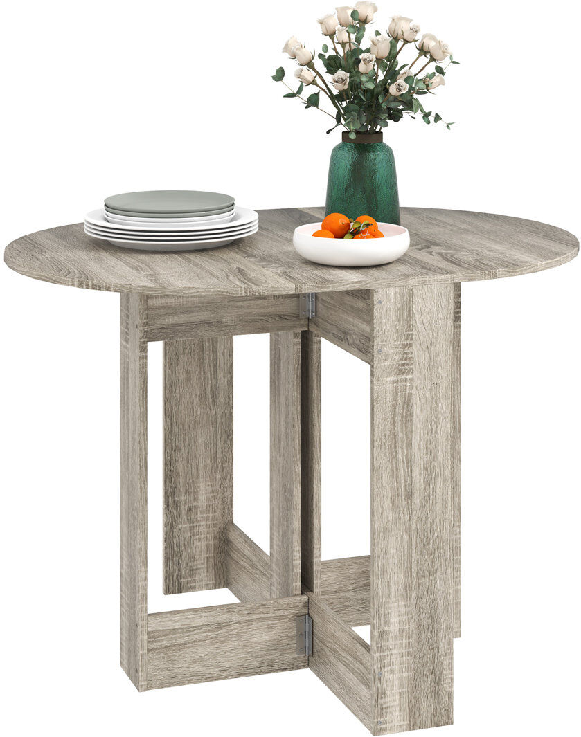 17 Stories HOMCOM Folding Dining Table Foldable Drop Leaf Dinner Table for Kitchen Grey