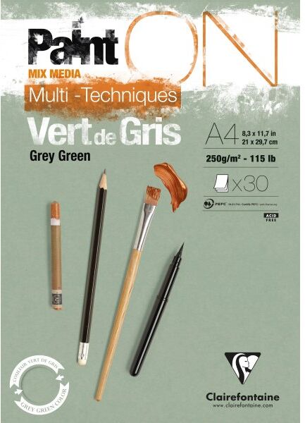 Clairefontaine Painton Tegneblok   Grey Green   A4