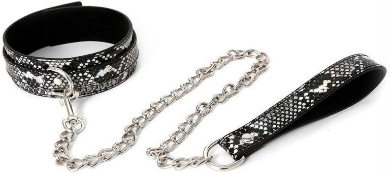 SM Fantasy Collier-laisse Snakine Noir-Argenté