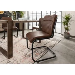 Freischwinger Echtleder 52x61x92 braun IRON LABEL #03