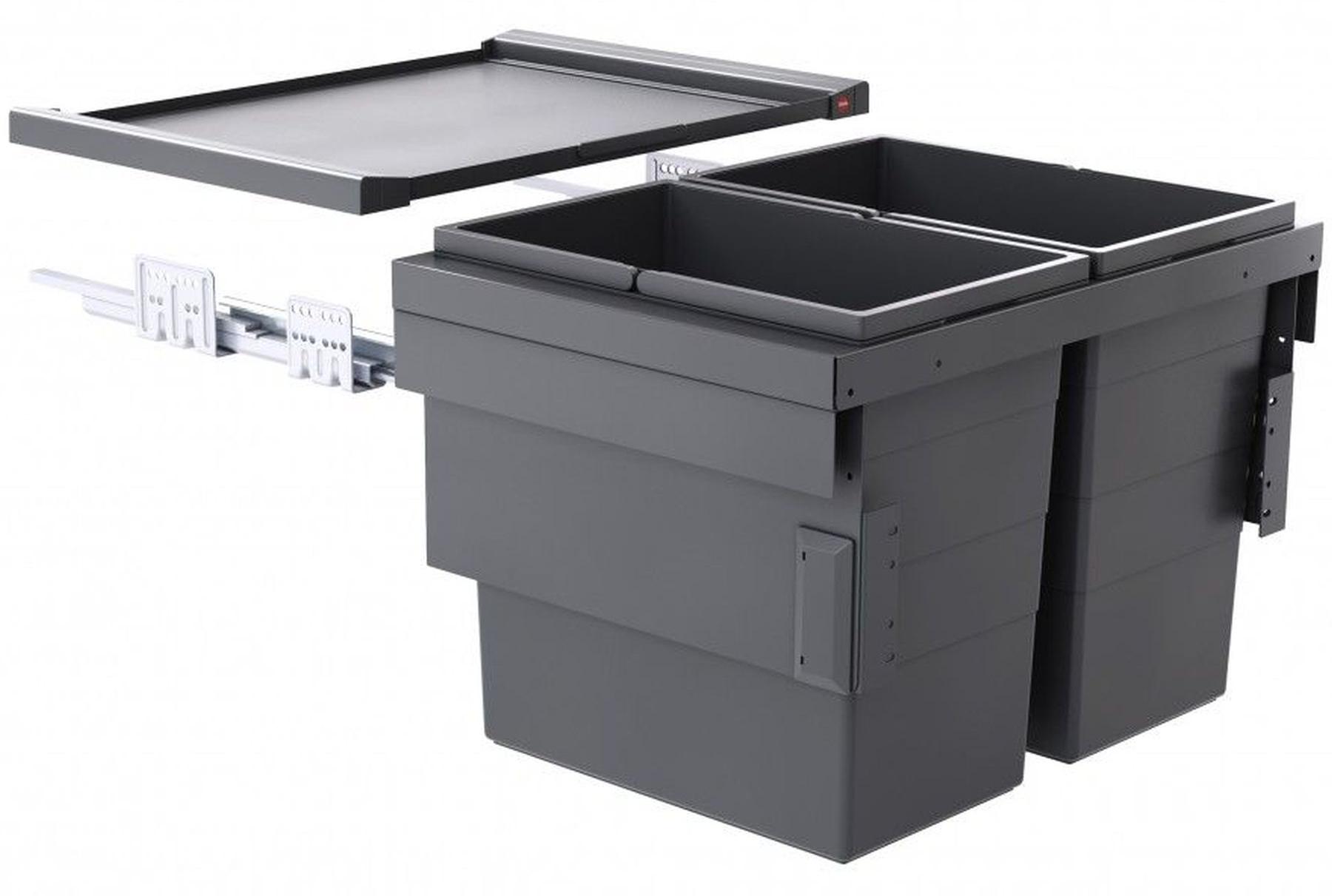 Hailo Cargo Einbaumülleimer Schrank 60cm Frontauszug selbstschließend