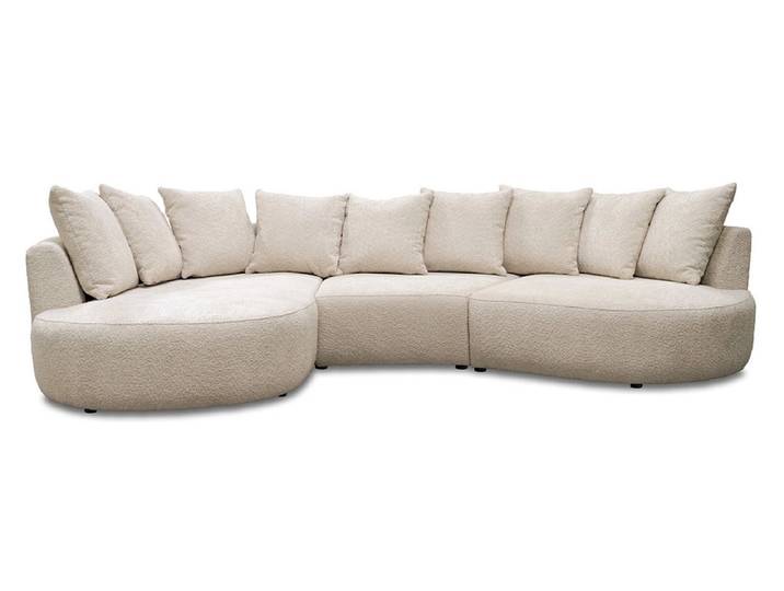 Ecksofa BOBOCHIC CALYPSO Boucle-Stoff weiss