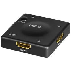 LogiLink HDMI switch 3x1 Port 1080p/60 Hz HDCP CEC Mini ABS Gehäuse Full HD 3 Geräte automatisch umschalten
