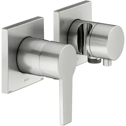 KEUCO EDITION 11 Einhebelmischer Set Unterputzmodell für 2 Verbraucher mit Schlauchanschluss und Brausehalter, 51151061222, Farbe: Edelstahl-finish